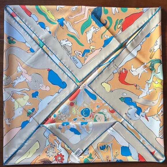 New in Box HERMÈS Milles Et Un Lapins Silk Twill Scarf 90, 2023, WITH Box - Picture 14 of 15